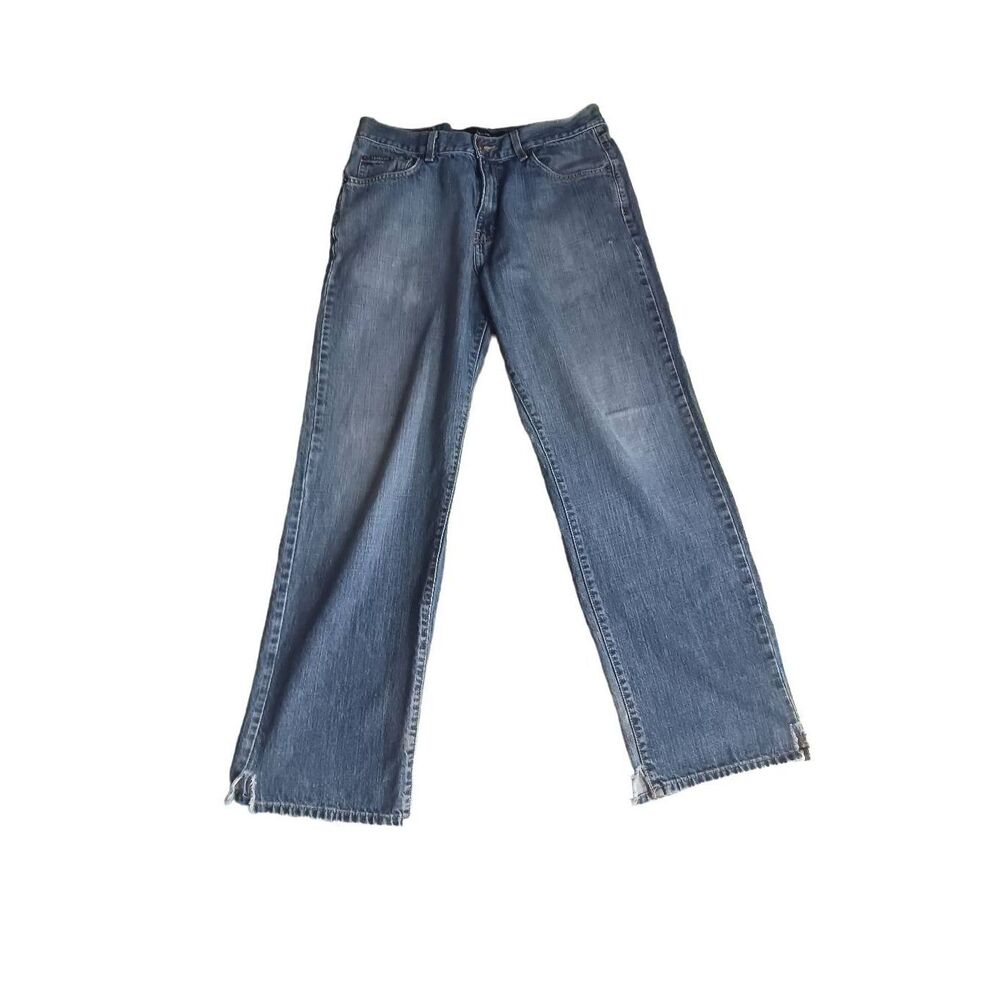 Calvin klein jeans Straight leg distressed cuff men's denim